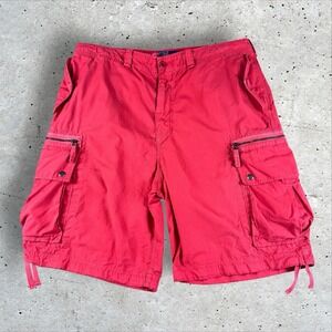 Polo Ralph Lauren Paratrooper Cargo Shorts Military Red Mens XL 36x10‎ Vintage